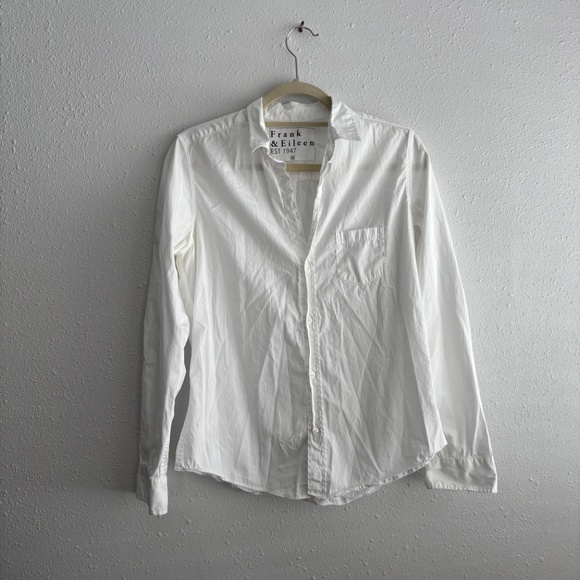FRANK & EILEEN JOEDY Boyfriend Button-Up Shirt in White - Picture 3 of 9